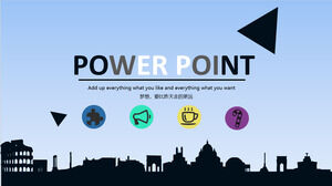 Modello PowerPoint - Cartone animato blu (piatto)