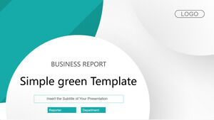 เทมเพลต PowerPoint ธุรกิจสีเขียวที่เรียบง่าย