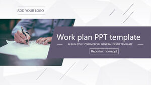 Șabloane PowerPoint de plan de afaceri elegant violet