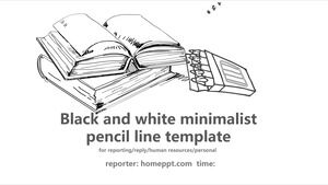 Linea di matita semplice in bianco e nero PowerPoint