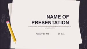 Template PowerPoint latar belakang pensil dan kertas