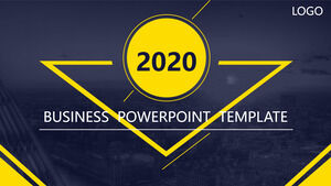 Modelos de PowerPoint de Negócios Planos Amarelos Cinza