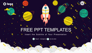 Cartoon Space Background PowerPoint Templates