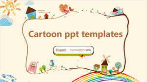 Șabloane PowerPoint drăguțe pentru educație de desene animate