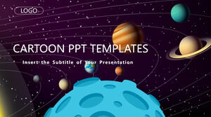 Cartoon Space Theme PowerPoint Templates
