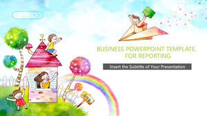 Cartoon Business Report Modelli PowerPoint