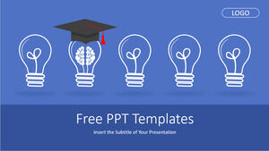 Light bulb and bachelor hat PowerPoint Templates