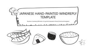 PowerPoint-Vorlage für handgezeichnete Antworten im japanischen Stil