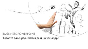 Homens de negócios desenhados à mão Modelos de PowerPoint