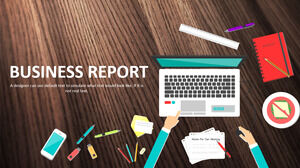Office Scene Business Report PowerPoint Templates