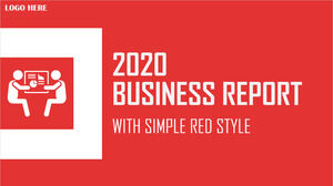 Templat PowerPoint Laporan Bisnis Merah