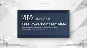 Templat PowerPoint Rencana Bisnis Biru Abu-abu