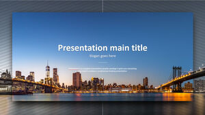 Boutique City nightscape PowerPoint templates