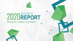 Blue green polygon work report ppt template