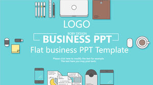 Template PPT bisnis latar belakang desktop kantor