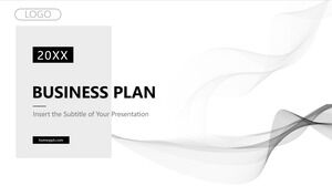 Modelos de PowerPoint de plano de negócios de curva abstrata