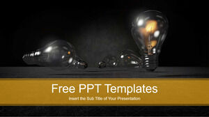 Lighted bulb business PowerPoint template