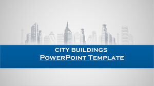 Template PowerPoint bangunan kota yang digambar tangan
