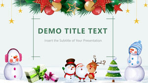 Snowman background christmas PowerPoint Templates