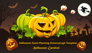Horror Pumpkin Light Halloween PowerPoint Templates