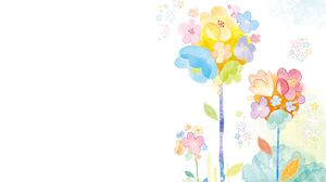エレガントな水彩花のPPTの背景画像
