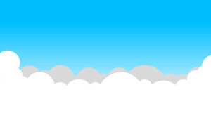 4 Arrière-plans PPT de ciel bleu et nuages ​​​​blancs de dessin animé