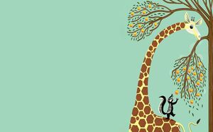 Encantadores fondos de PPT de jirafa de dibujos animados