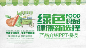 Download the PPT template of Fresh Watercolor Green Food Company's product introduction