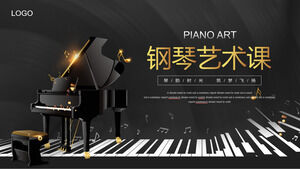 下载高端黑金风钢琴艺术课PPT模板