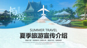 Blue Cool Summer Tourism Promotion PPT Template