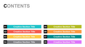 Dwukolumnowa sekcja kolorów-szablony PowerPoint