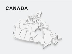 加拿大 3D 地图 PowerPoint 模板