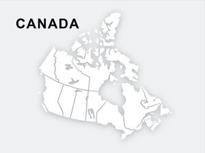 加拿大平面地圖 PowerPoint 模板