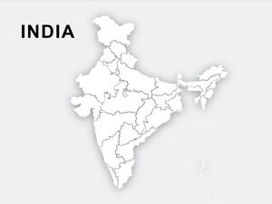 Płaska mapa Indii PowerPoint Szablony