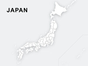Mapa plano de Japón Plantillas de PowerPoint