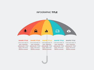 Modèles PowerPoint de parapluie coloré