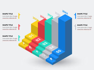 3D-Step-Stair-Graph-PowerPoint-テンプレート