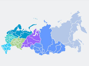 平面俄羅斯地圖-PowerPoint-模板