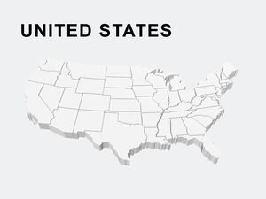 3D-Birleşik Devletler-Harita-PowerPoint-Şablonları