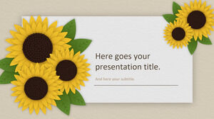 Floarea-soarelui drăguț, Google Slides și șablon ppt.