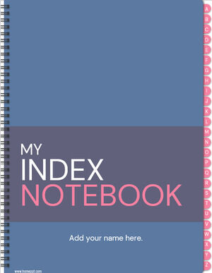 Meu caderno de índice. Modelo gratuito com hiperlink.
