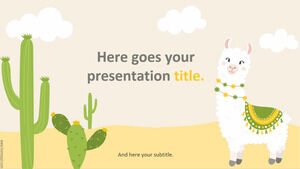 Darla the llama, cute presentation template.