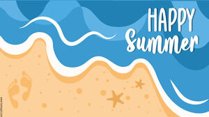 Modèle gratuit Happy Summer, diapositive d'agenda quotidien et certificat.