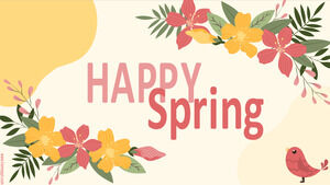 快乐春天，季节幻灯片和议程。