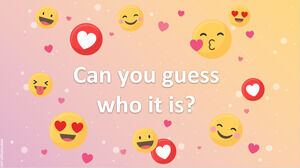 ¿Puedes adivinar quién es? Plantilla de diapositivas SEL con emojis.