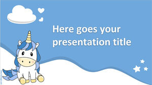 Бесплатный милый шаблон Mateo с единорогами для Google Slides или PowerPoint