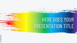 Șablon gratuit Rainbow-Brush pentru Google Slides sau prezentări PowerPoint