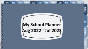 Google Slides ou PowerPoint School Planner grátis 2022-2023.