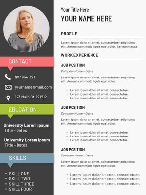 Resume Tiga Template Gratis untuk Google Slides atau PowerPoint