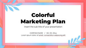 Design de fundal de prezentare gratuită a planului de marketing colorat pentru tema Google Slides și șablon PowerPoint